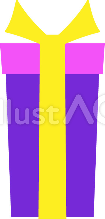 プレゼントボックス01　縦長　紫と黄