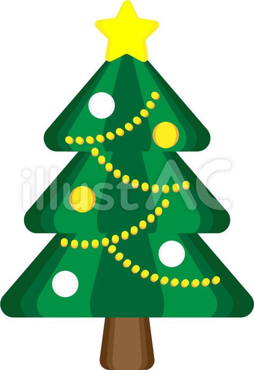 クリスマスツリー01　黄色と白の飾り