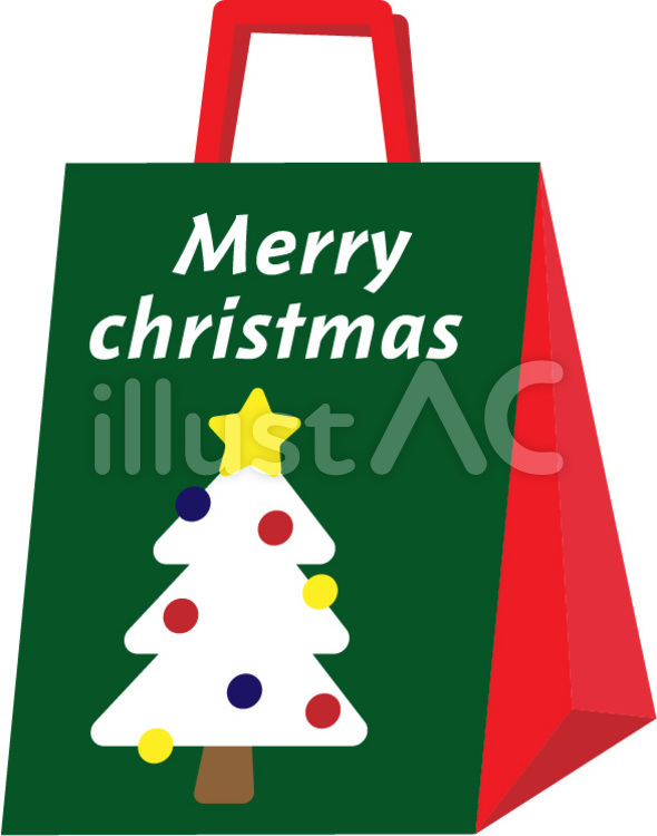 クリスマス柄の紙袋　02　緑